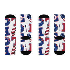 Patriotic Donut Crew Socks | Fun Socks for Summer Festivities, BBQs, Holidays, Gifts, Everyday Wear