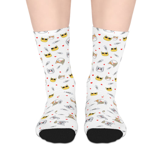 Cute Animal Print Mid-length Socks | Fun Gift for Animal Lovers, Cozy Everyday Wear, Sloth Design, Cute Gift Idea, Casual Socks