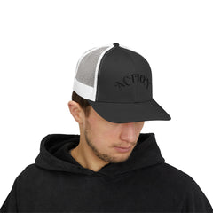 Action Snapback Trucker Cap, Cool Hats for Teens, Casual Wear, Sports Gifts, Trendy Accessories