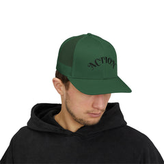 Action Snapback Trucker Cap, Cool Hats for Teens, Casual Wear, Sports Gifts, Trendy Accessories