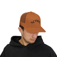 Action Snapback Trucker Cap, Cool Hats for Teens, Casual Wear, Sports Gifts, Trendy Accessories