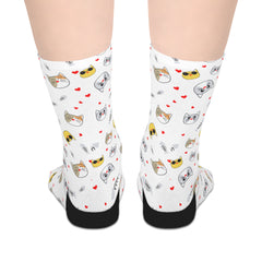 Cute Animal Print Mid-length Socks | Fun Gift for Animal Lovers, Cozy Everyday Wear, Sloth Design, Cute Gift Idea, Casual Socks