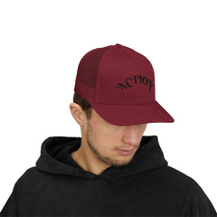 Action Snapback Trucker Cap, Cool Hats for Teens, Casual Wear, Sports Gifts, Trendy Accessories