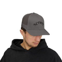 Action Snapback Trucker Cap, Cool Hats for Teens, Casual Wear, Sports Gifts, Trendy Accessories