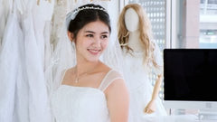 Luxury Crystal Wedding Gown – Embellished Sleeveless Bridal Dress with Full Skirt