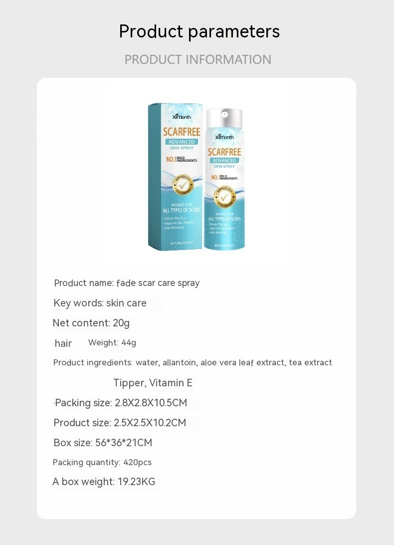 Lighten Scar Care Spray On Body Skin.