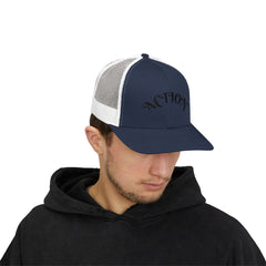 Action Snapback Trucker Cap, Cool Hats for Teens, Casual Wear, Sports Gifts, Trendy Accessories