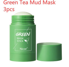 Cleansing Green Tea Mask Clay Stick Oil Control Anti-Acne Whitening Seaweed Mask Skin Care.