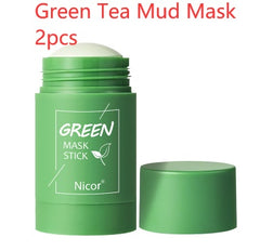 Cleansing Green Tea Mask Clay Stick Oil Control Anti-Acne Whitening Seaweed Mask Skin Care.