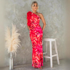 Women's Slim Sleeveless Three-dimensional Flower Dress