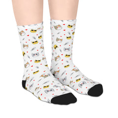 Cute Animal Print Mid-length Socks | Fun Gift for Animal Lovers, Cozy Everyday Wear, Sloth Design, Cute Gift Idea, Casual Socks