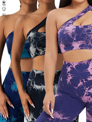 3 Pack Women's Workout Sports Bras Seamless Tie-dye Gym Yoga Crop Bra