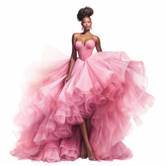 Elegant Magenta Satin Evening Gown