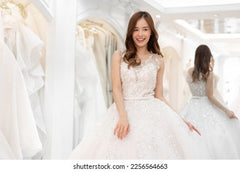 Luxury Crystal Wedding Gown – Embellished Sleeveless Bridal Dress with Full Skirt