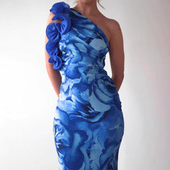 Women's Slim Sleeveless Three-dimensional Flower Dress