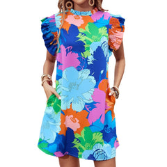 Pullover Ruffle Sleeve Holiday Dress