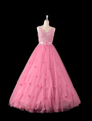 Elegant Magenta Satin Evening Gown