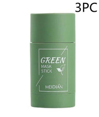 Cleansing Green Tea Mask Clay Stick Oil Control Anti-Acne Whitening Seaweed Mask Skin Care.
