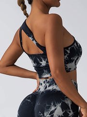 3 Pack Women's Workout Sports Bras Seamless Tie-dye Gym Yoga Crop Bra