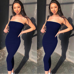 Sleeveless Wrapped Chest Long Beach Dress Women Clothing Summer