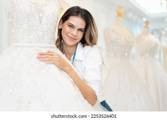 Luxury Crystal Wedding Gown – Embellished Sleeveless Bridal Dress with Full Skirt