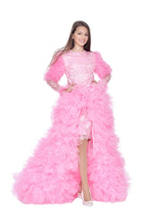 Elegant Magenta Satin Evening Gown