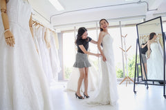 Luxury Crystal Wedding Gown – Embellished Sleeveless Bridal Dress with Full Skirt