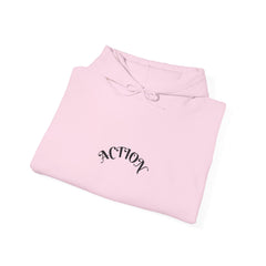 Action Unisex Heavy Blend™ Hooded Sweatshirt | Cozy Hoodie, Casual Wear, Gift for Him/Her, Workout Gear, Relaxed Style