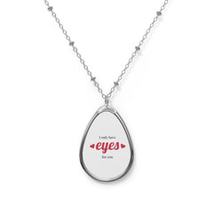 Love Eyes Teardrop Necklace, Romantic Gift, Valentine's Jewelry, Cute Necklace for Her, Anniversary Present