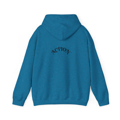 Action Unisex Heavy Blend™ Hooded Sweatshirt | Cozy Hoodie, Casual Wear, Gift for Him/Her, Workout Gear, Relaxed Style