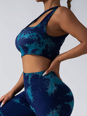 3 Pack Women's Workout Sports Bras Seamless Tie-dye  Gym Yoga Crop Bra