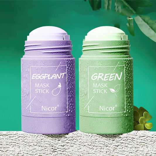 Cleansing Green Tea Mask Clay Stick Oil Control Anti-Acne Whitening Seaweed Mask Skin Care.